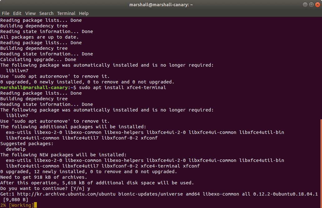 Xfce Terminal 설치