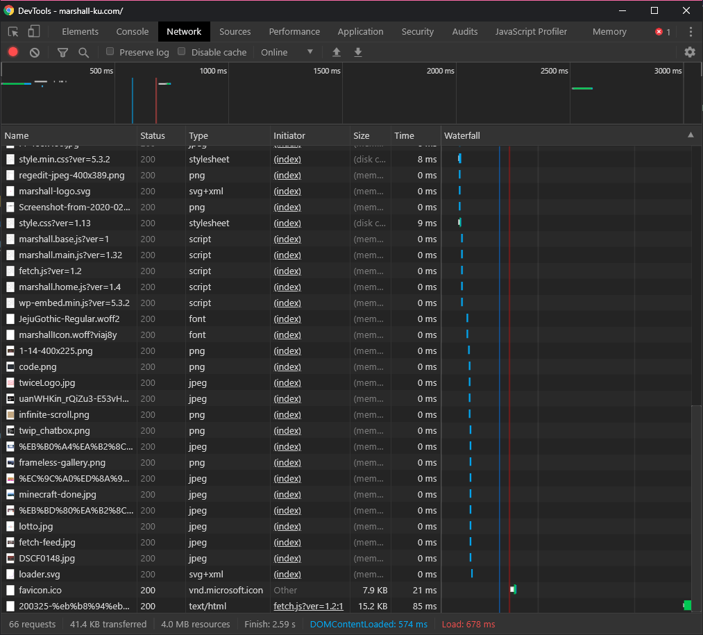 다음 페이지 prefetch
