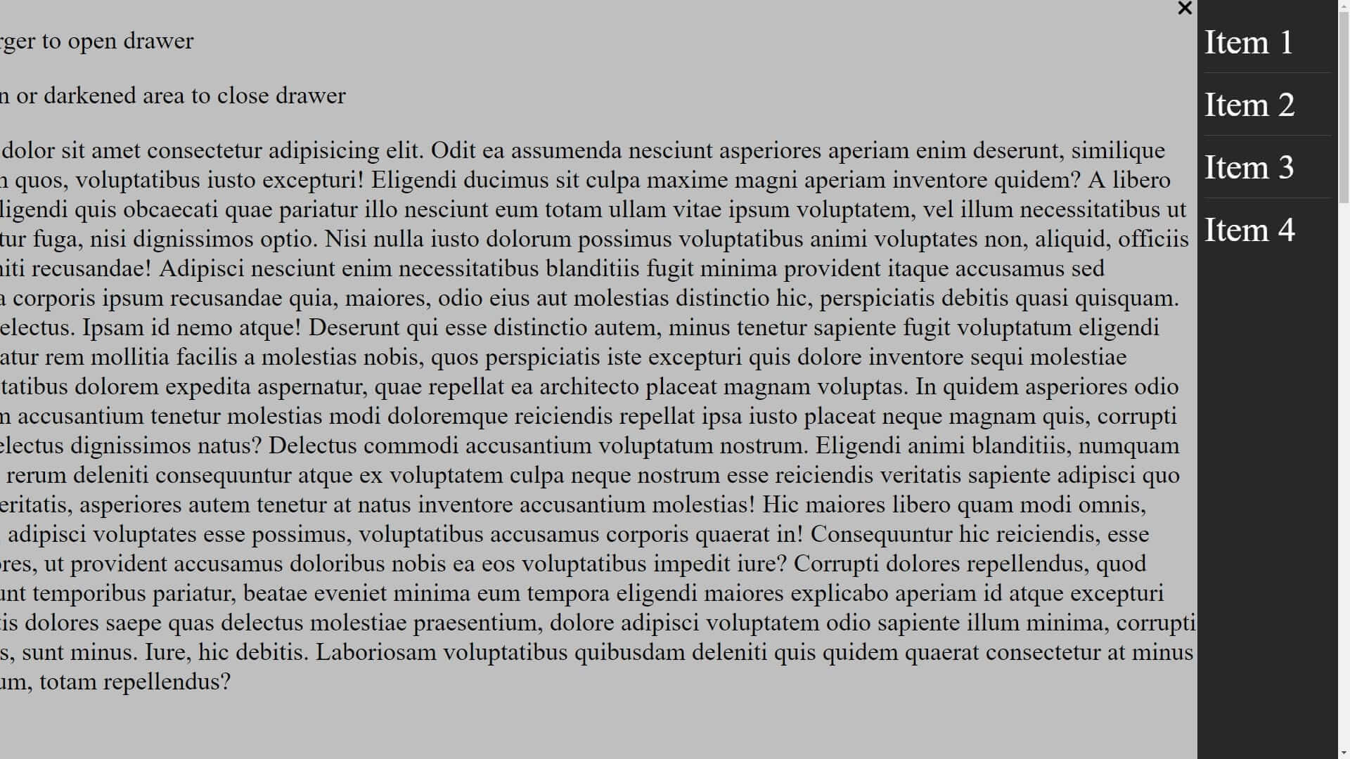 [CSS] 드로어(Drawer) 만들기