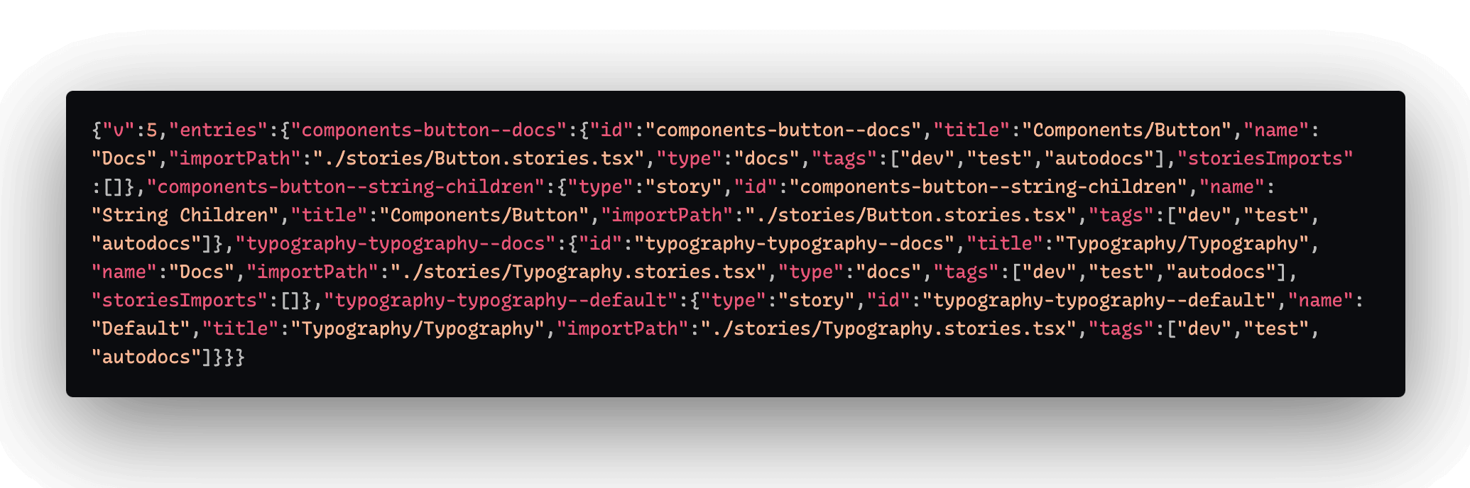 Storybook 빌드 결과 json 파일