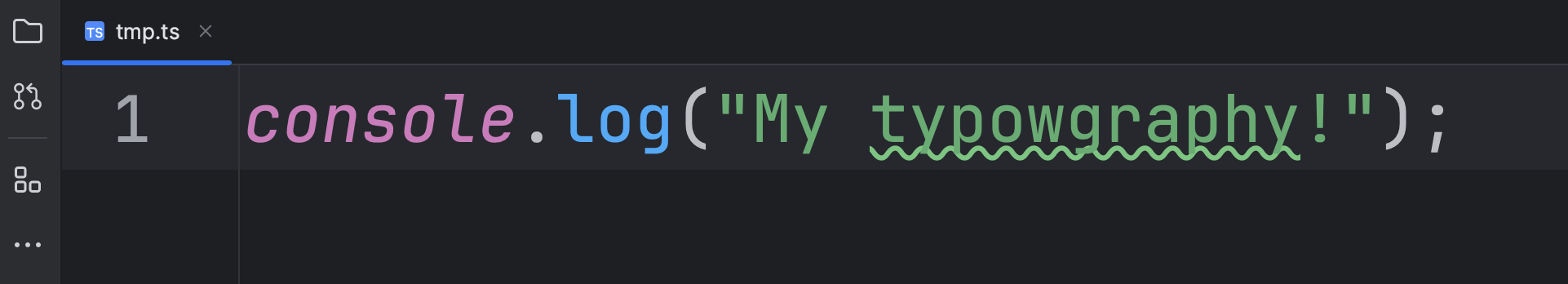 Typography in code, with WebStorm