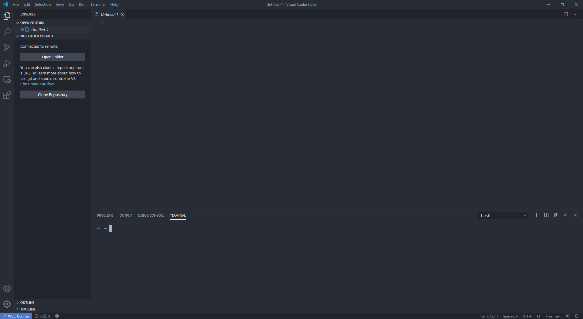 VS Code 우분투 터미널