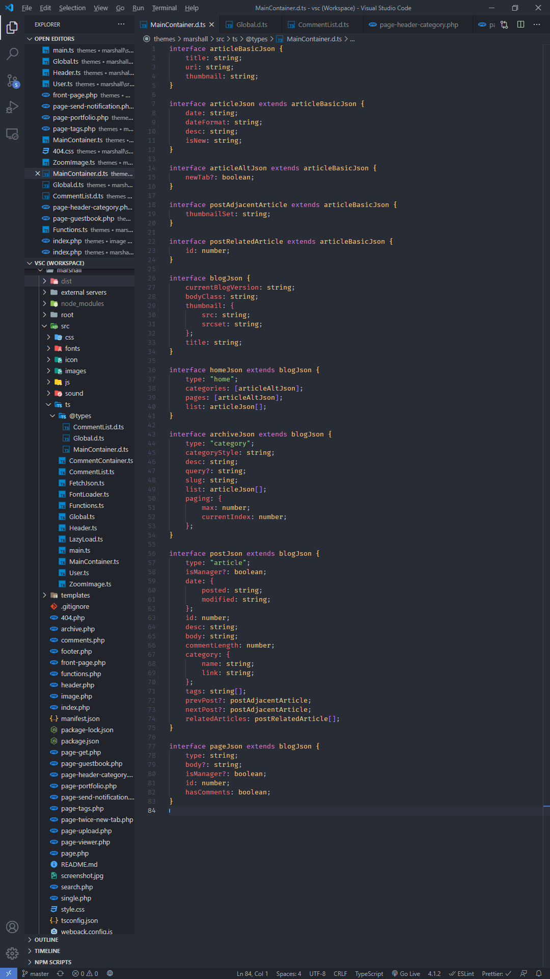 maincontainer types