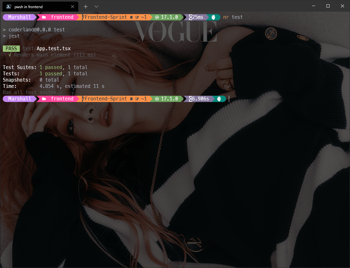 npm run test 결과